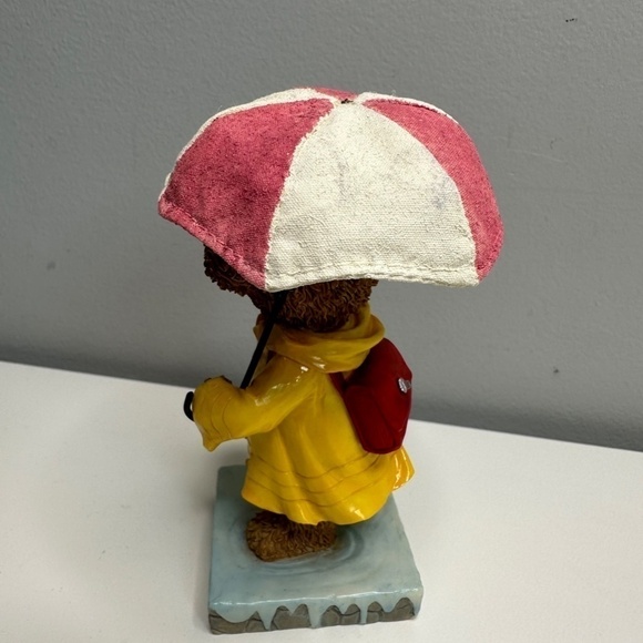 Home Interior Kuddles Korner  2002 Calendar Bear Raincoat umbrella #11832 April - Picture 4 of 6